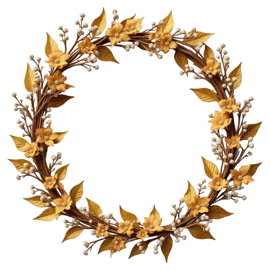 Golden Floral Wreath